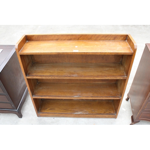 2976 - AN OAK FOUR TIER OPEN BOOKCASE, WIDTH 92CM