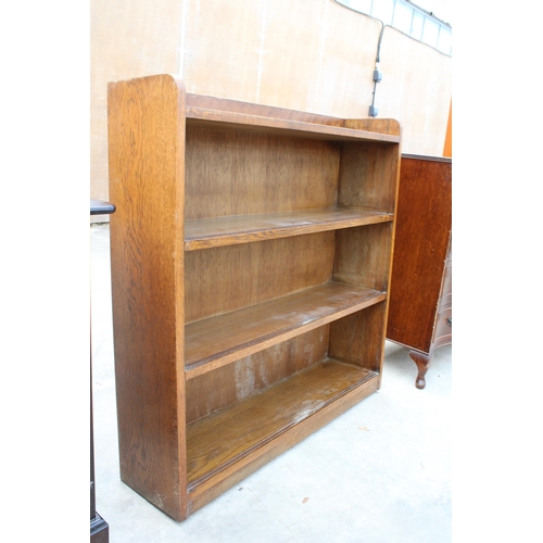 2976 - AN OAK FOUR TIER OPEN BOOKCASE, WIDTH 92CM