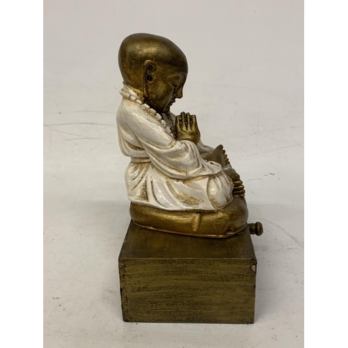 316 - A CREAM/WHITE BUDDHA JEWELLERY BOX