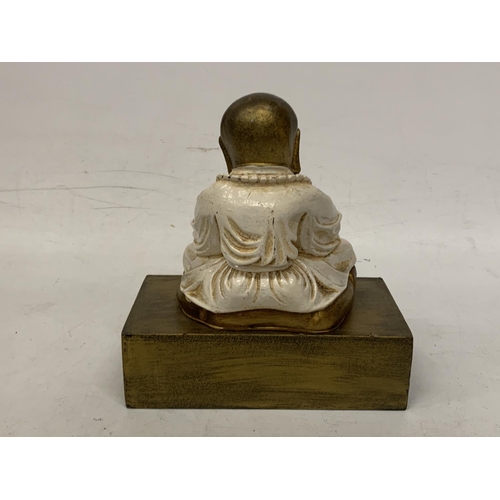 316 - A CREAM/WHITE BUDDHA JEWELLERY BOX