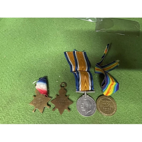 443 - A GROUP OF UK, WW1 MEDALS TO INCLUDE TWO 1914/1915 STAR MEDALS, ALL FINE CONDITION.