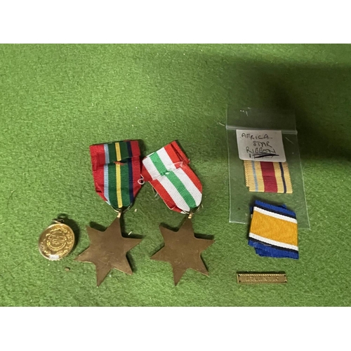 444 - TWO UK WWII MEDALS, PACIFIC AND ITALY, PLUS AN ESCAPULATED EXAMPLE