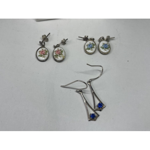 530 - FOUR PAIRS OF SILVER EARRINGS