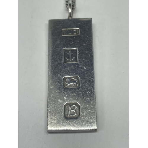 540 - A SILVER INGOT NECKLACE