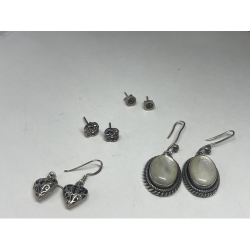 543 - EIGHT PAIRS OF SILVER EARRINGS