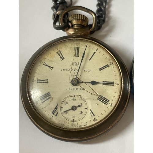 560 - TWO INGERSOLL POCKET WATCHES