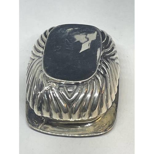 97 - A HALLMARKED CHESTER SILVER SQUARE POT GROSS WEIGHT 38.1 GRAMS