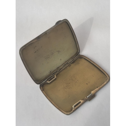 519 - A GEORGE V HALLMARKED SILVER AND GUILLOCHE ENAMELED CIGARETTE CASE, BY HENRY MATTHEWS BIRMINGHAM 192... 