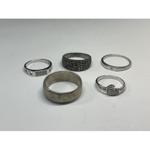 526 - FIVE SILVER RINGS