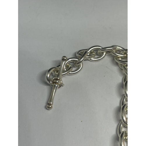 545 - A SILVER T BAR NECK CHAIN LENGTH 18