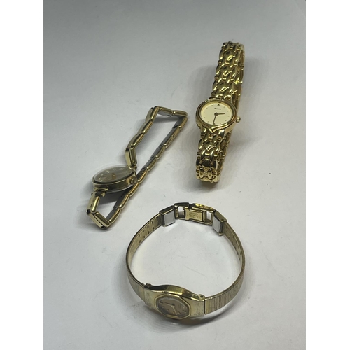 561 - THREE WRIST WATCHES SEEN WORKING BUT NO WARRANTY