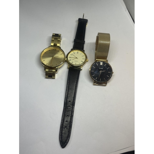 563 - THREE WRIST WATCHES SEEN WORKING BUT NO WARRANTY