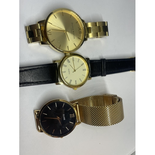 563 - THREE WRIST WATCHES SEEN WORKING BUT NO WARRANTY