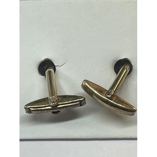 596 - A PAIR OF SILVER CUFFLINKS