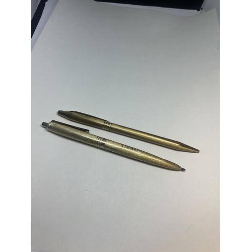 631 - TWO GOLD PLATED PENS