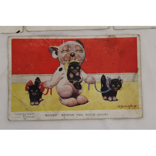 814 - FOUR BONZO THE DOG POSTCARDS