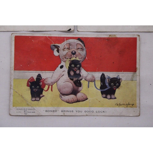 814 - FOUR BONZO THE DOG POSTCARDS