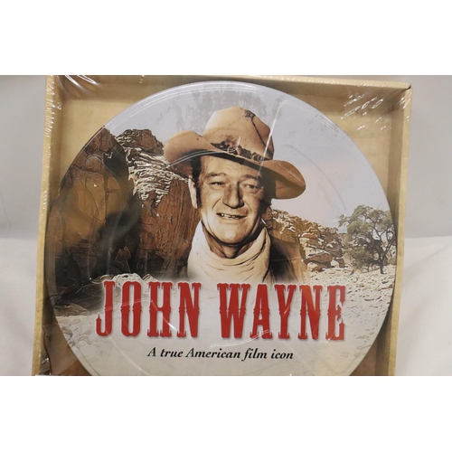 912 - A NEW AND SEALED SET OF FIVE JOHN WAYNE DVD'S IN A METAL GIFT TIN