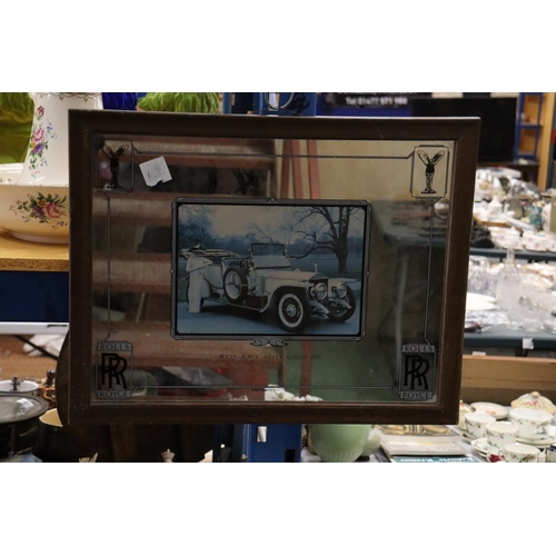 926 - A ROLLS-ROYCE SILVER GHOST MIRROR, 61CM X 48CM