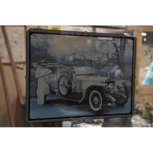 926 - A ROLLS-ROYCE SILVER GHOST MIRROR, 61CM X 48CM