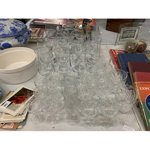 995A - A QUANTITY OF GLASSES TO INCLUDE WINE, SHERRY, TUMBLERS, ETC