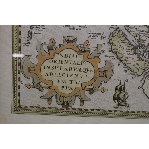 1001 - TWO FRAMED VINTAGE MAPS OF CHESHIRE AND THE ORIENT