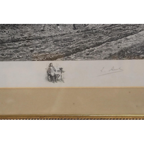 1023 - A VICTORIAN SIGNED PRINT OF A HORSEMAN