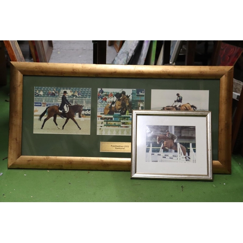 1047 - A QUANTITY OF SHOWJUMPING AND EVENTING PHOTOGRAPHS - IN FRAMES