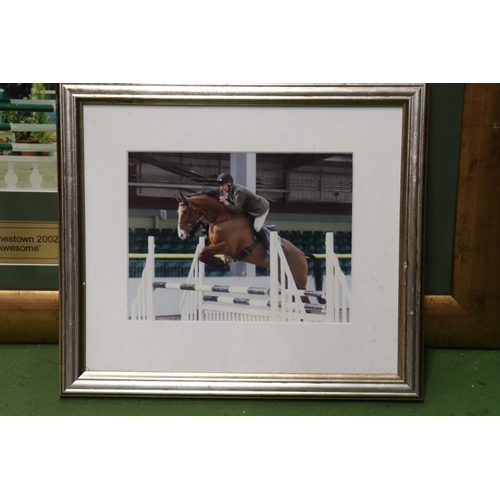 1047 - A QUANTITY OF SHOWJUMPING AND EVENTING PHOTOGRAPHS - IN FRAMES