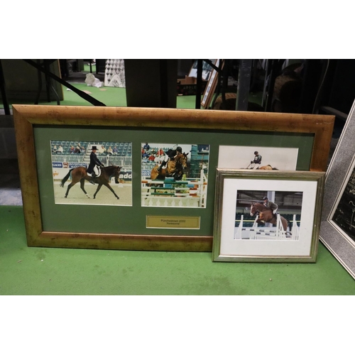 1047 - A QUANTITY OF SHOWJUMPING AND EVENTING PHOTOGRAPHS - IN FRAMES