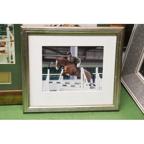 1047 - A QUANTITY OF SHOWJUMPING AND EVENTING PHOTOGRAPHS - IN FRAMES