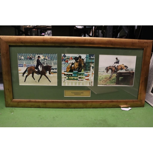 1047 - A QUANTITY OF SHOWJUMPING AND EVENTING PHOTOGRAPHS - IN FRAMES