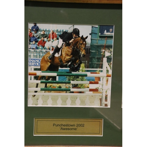 1047 - A QUANTITY OF SHOWJUMPING AND EVENTING PHOTOGRAPHS - IN FRAMES