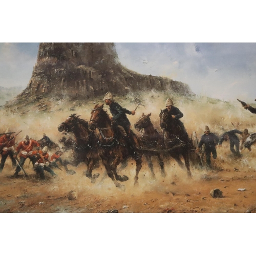 1049 - A FRAMED PRINT TITLED, 'INCIDENT A ISANDLWANA', SIGNED