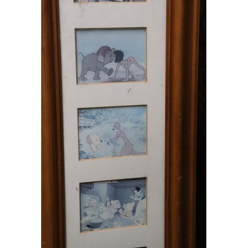 1126 - A PAIR OF DISNEY CARTOON SLIDES IN PINE FRAMES