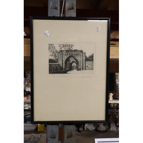 1202 - A FRAMED SIGNED PRINT OF 