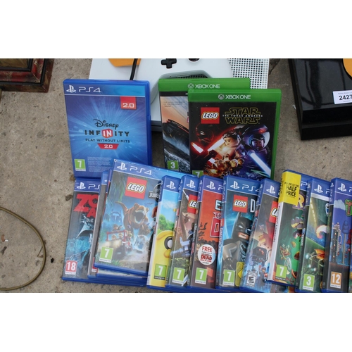 2427 - A PLAYSTATION 4 PLUS 16 GAMES