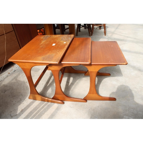 2537 - A RETRO TEAK NEST OF 3 TABLES