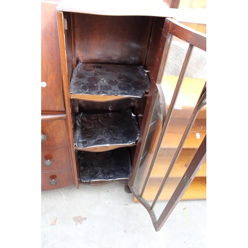 2670 - A MID 20TH CENTURY WALNUT SIDE BY SIDE BUREAU, 48