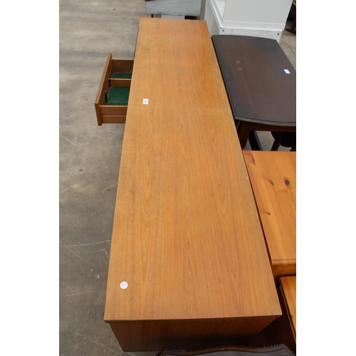 2835 - A RETRO TEAK SIDEBOARD ENCLOSING THREE DRAWERS AND THREE CUPBOARDS, 72