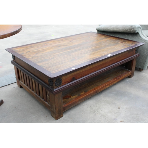 2866 - A MODERN PINE TWO TIER COFFEE TABLE 47