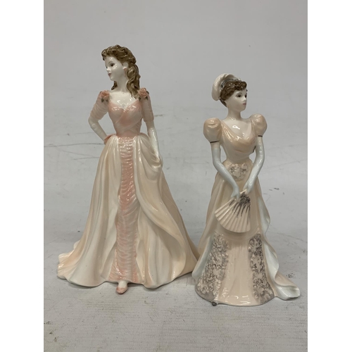 710 - TWO COALPORT FIGURES - CHANTILLY LACE 