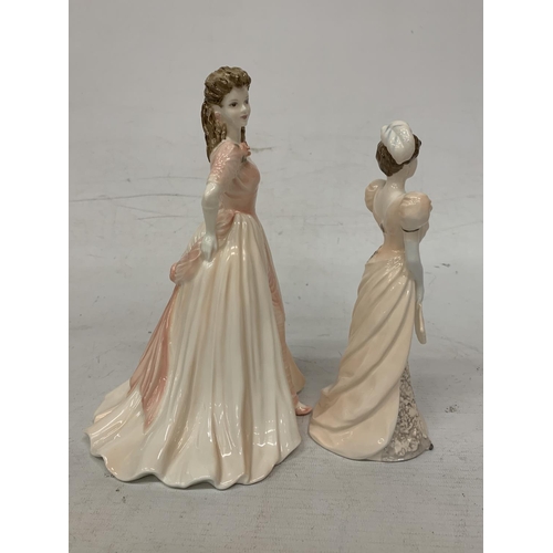 710 - TWO COALPORT FIGURES - CHANTILLY LACE 