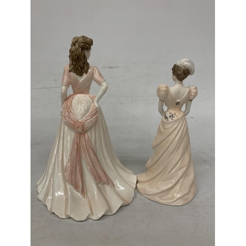 710 - TWO COALPORT FIGURES - CHANTILLY LACE 