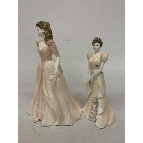 710 - TWO COALPORT FIGURES - CHANTILLY LACE 