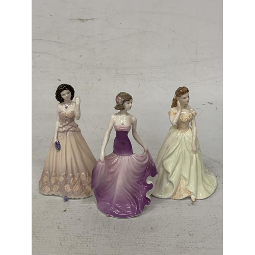 714 - THREE SMALL COALPORT FIGURINES 