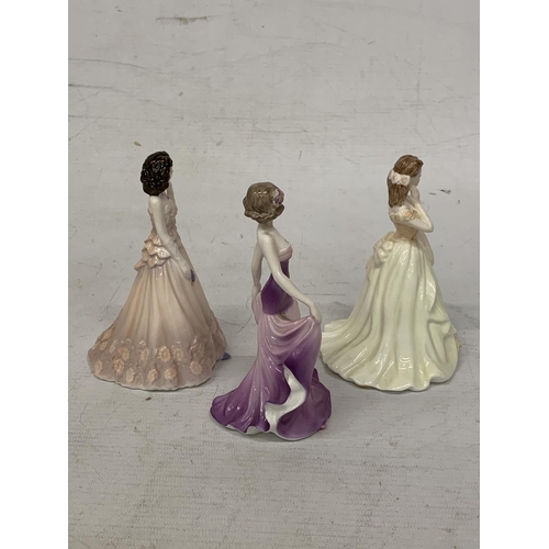 714 - THREE SMALL COALPORT FIGURINES 