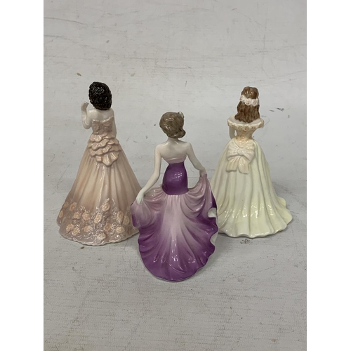 714 - THREE SMALL COALPORT FIGURINES 