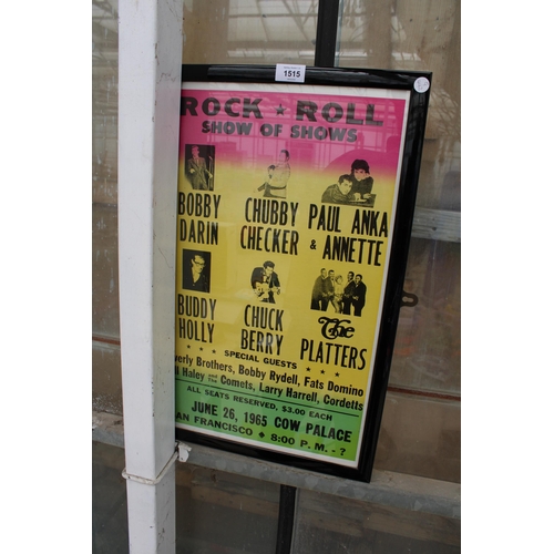 1515 - A FRAMED ROCK AND ROLL SHOW OF SHOWS POSTER