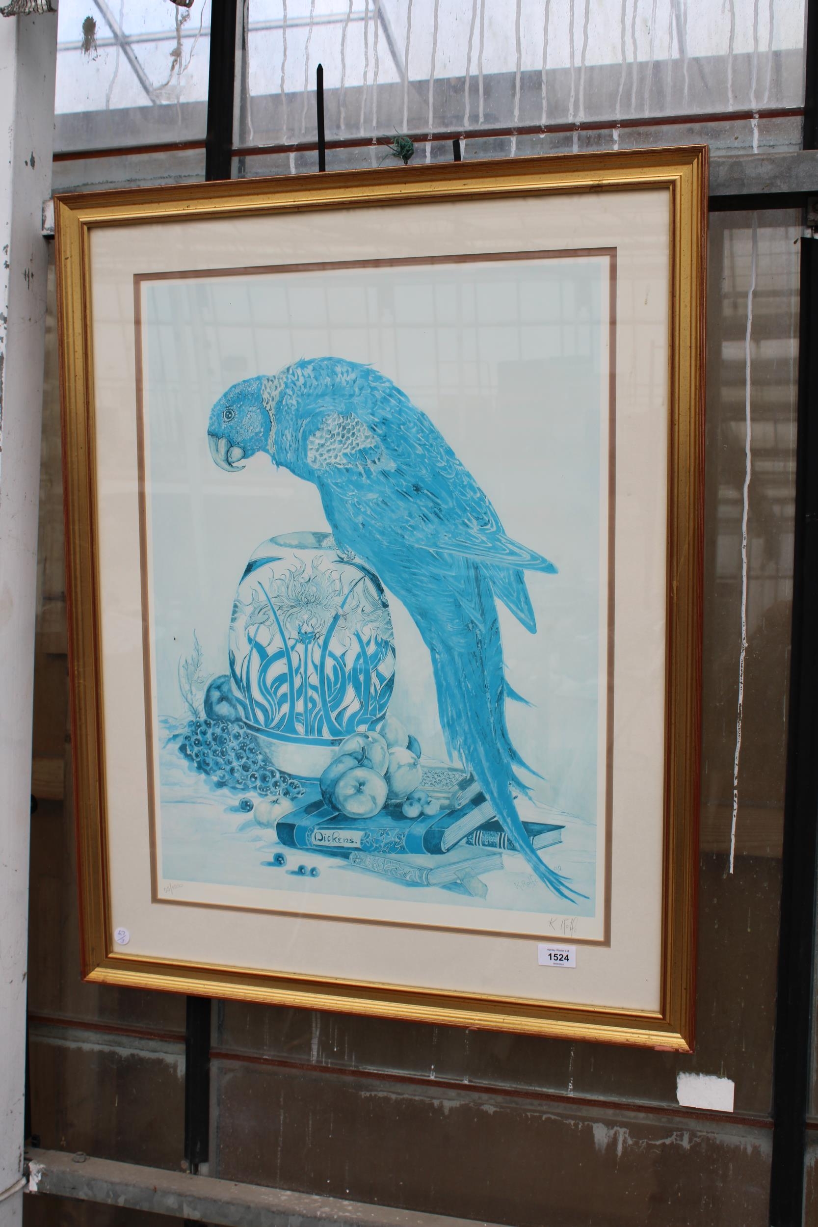 A LIMITED EDITION 5/100 PRINT OF A PARROT SIGNED K.ROLFE TO LOWER RIGHT ...